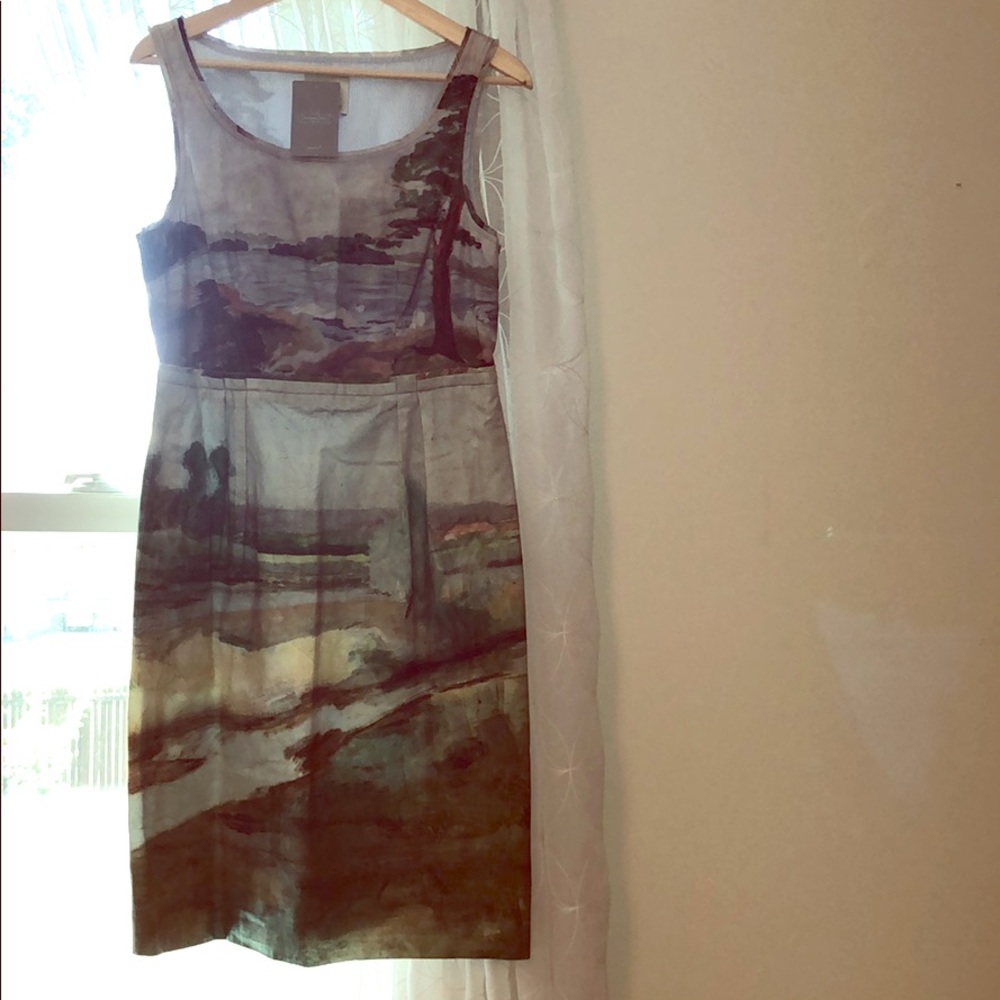 Anthropologie Odille Landscape Painting Dress